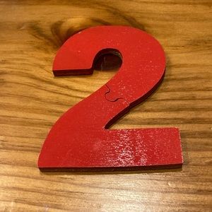 #2 2nd Birthday 2-pc. Wooden # Two Puzzle Jigsaw Number